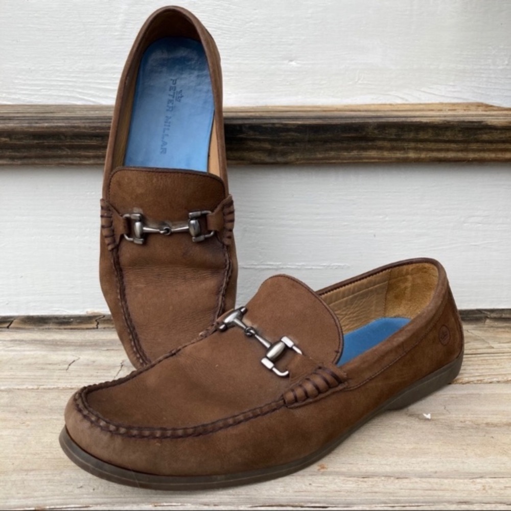 Peter Millar Leather Horse Bit Loafer Lounge Shoes
